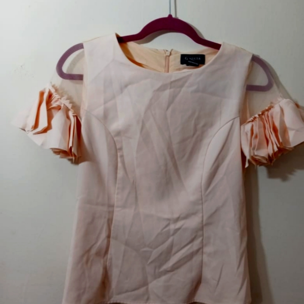 Pale peach blouse. Size S